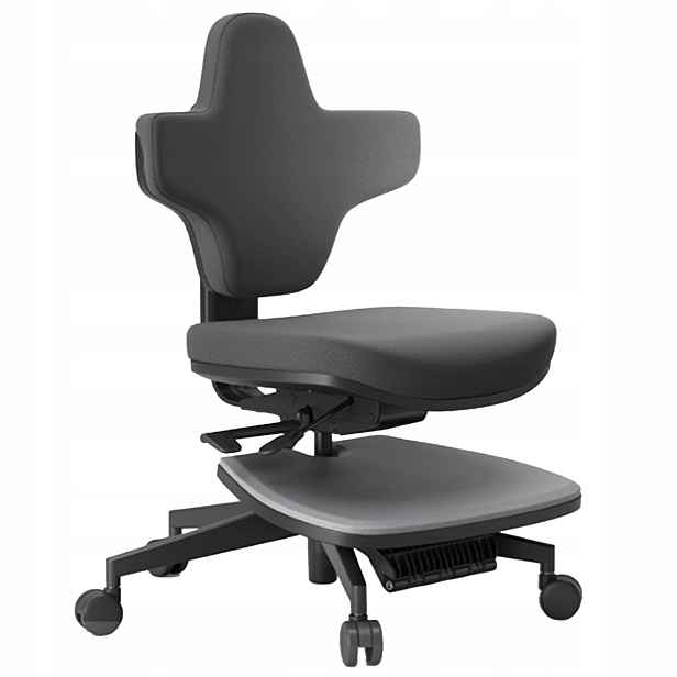 Ergonomické kancelářské křeslo s rozkládací podložkou na stání, černá barva