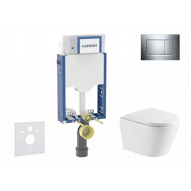 Geberit Kombifix - Set předstěnové instalace, klozetu Nefia a sedátka softclose, tlačítko Sigma20, chrom SANI15CA1141