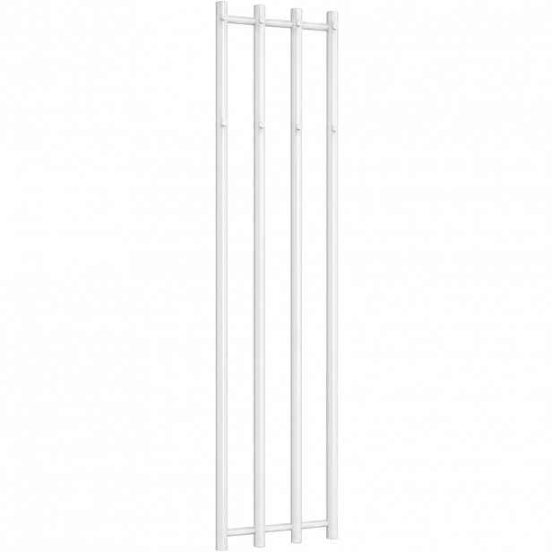 Koupelnový radiátor Bertini - háčky na ručníky - boční připojení - 380 W - bílá lesklá - 1400x351 mm