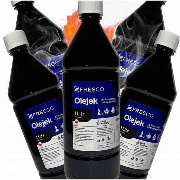 Set 5x Palivo do pochodně Bezzápachový Olej do hřbitovních svíček lamp 1L Nulového Kouře