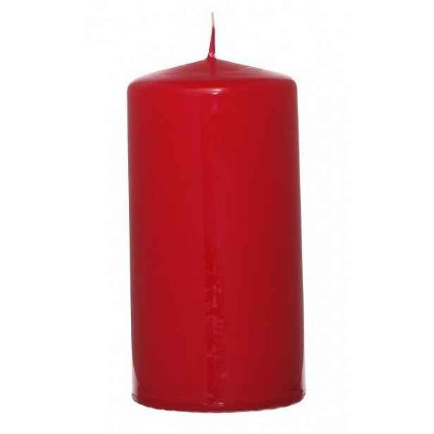 Válcová svíčka červená, 12 cm