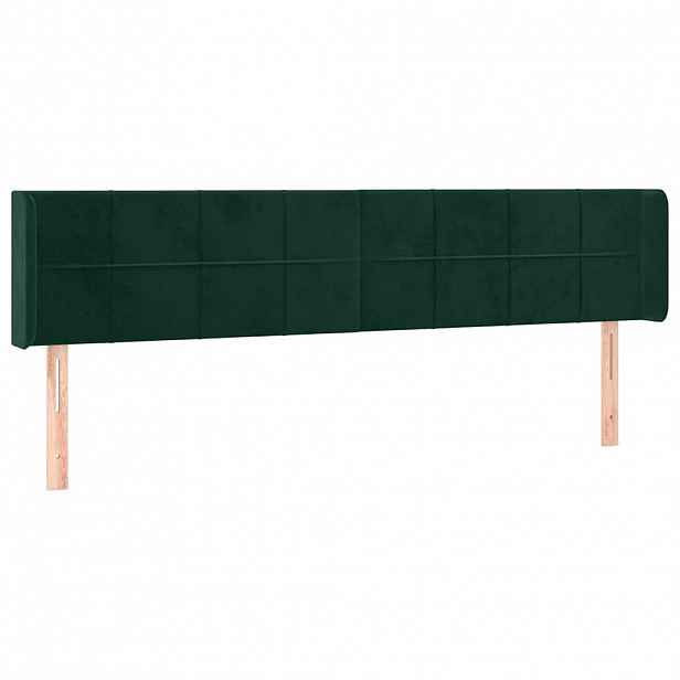 vidaXL Čelo postele typu ušák tmavě zelená 183x16x78/88 cm samet