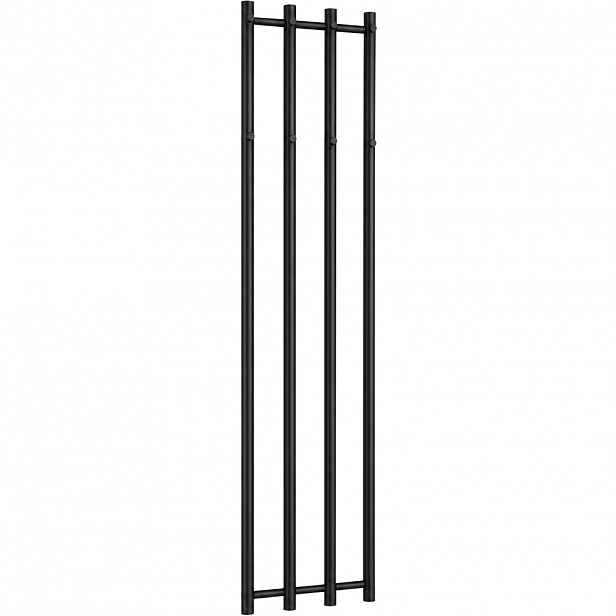 Koupelnový radiátor Bertini - háčky na ručníky - boční připojení - 380 W - černá matná - 1400x351 mm