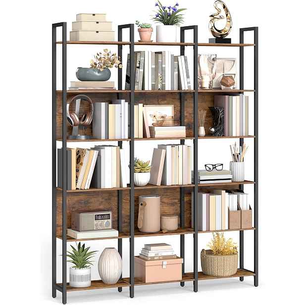 SONGMICS Knihovna Vasagle Eleven 128 cm černá/hnědá