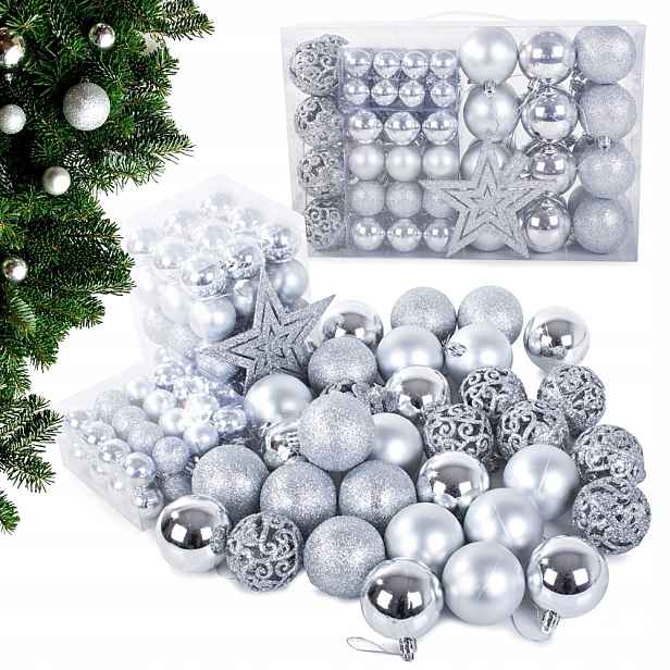 Vánoční Baňky Na Vánoční Stromeček 6/4/3 cm Set 100 Ks