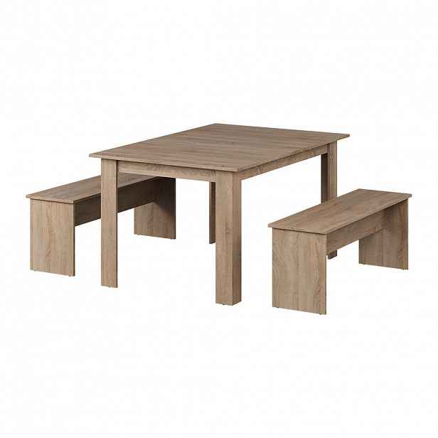 Vicco JÍDELNÍ STŮL SESTAVA Sentio Sonoma 137.6 x 92.8 cm se 2 lavicemi