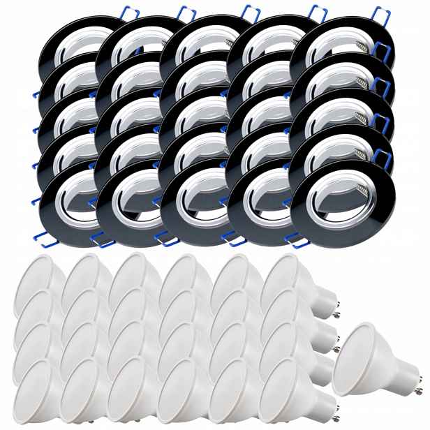 25 x Skleněné Stropní Svítidlo Zapuštěné Do Stropu Křišťál 3W Led Žárovky