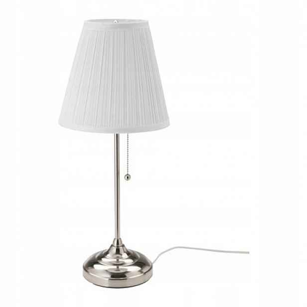 Ikea Arstid noční stolní lampa Niklovaná, bílé stínidlo