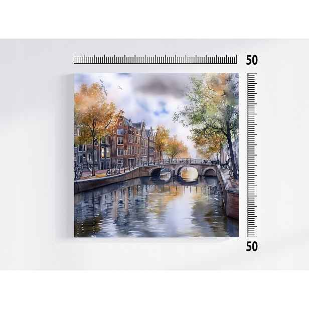 Obraz Na Plátně Canvas Město Amsterdam Kamení Architektura Most 50x50
