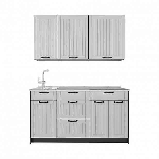 Vicco JEDNOTKOVÁ KUCHYNĚ Fame-Line, Bílý venkovský dům/Antracit, 150 cm, PD Mramor