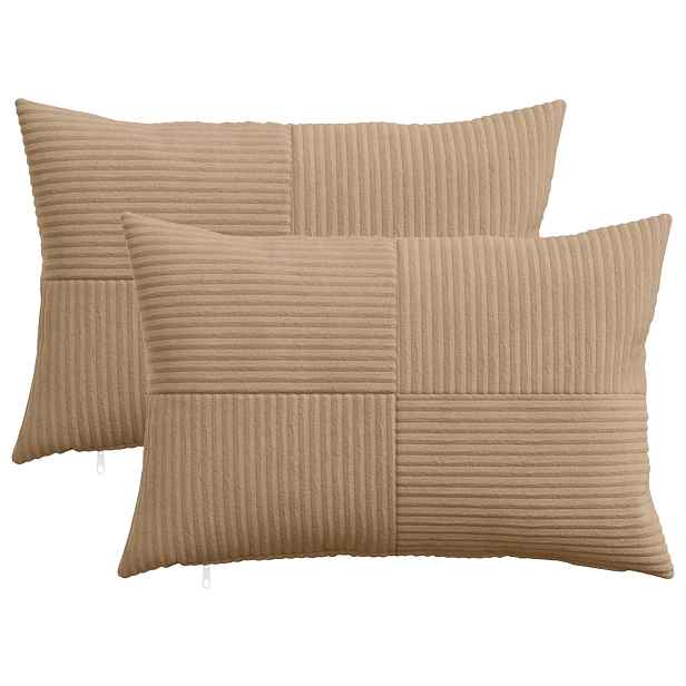 vidaXL Povlak na polštář 2 ks ALMELO Hnědá 40 x 60 cm manšestr