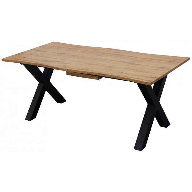 Zaoblený rozkládací jídelní stůl Mikkel 180x100 cm, divoký dub
