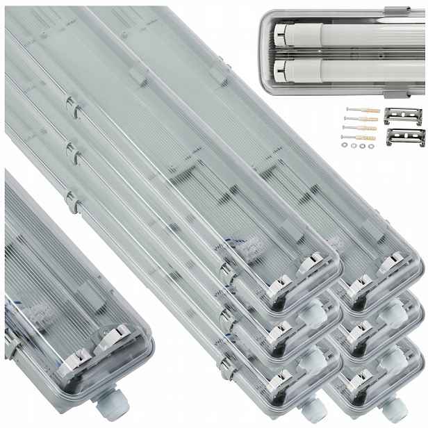 Hermetická lampa Led svítidlo 120 cm pro dílnu na zářivky, sada 6 ks
