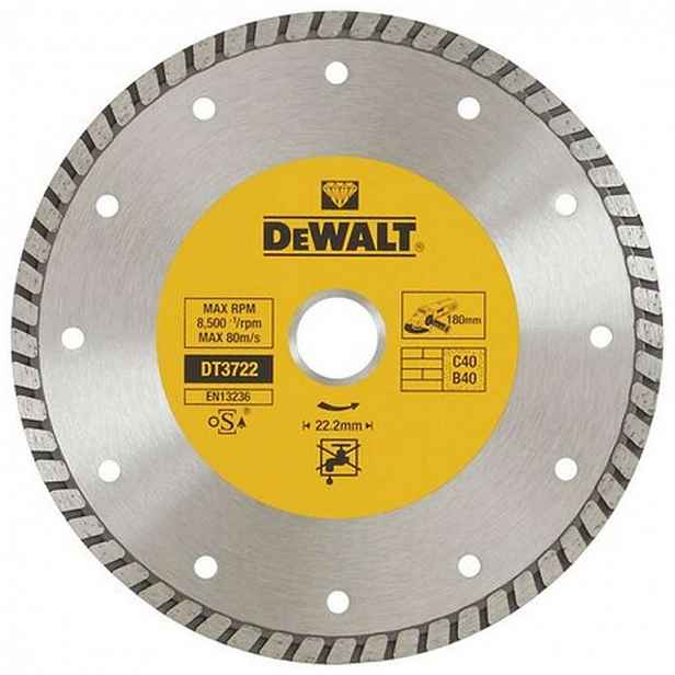 DeWALT - Diamantový řezný kotouč na tvrdé materiály 180x22,2 mm DT3722