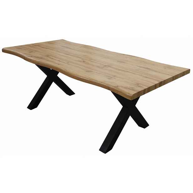 Jídelní stůl v zaobleném tvaru Mikkel 160x90 cm, divoký dub