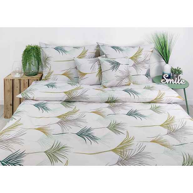 Povlečení bavlna Premium 160x200 tyrkysové listy palmy palemky 1816