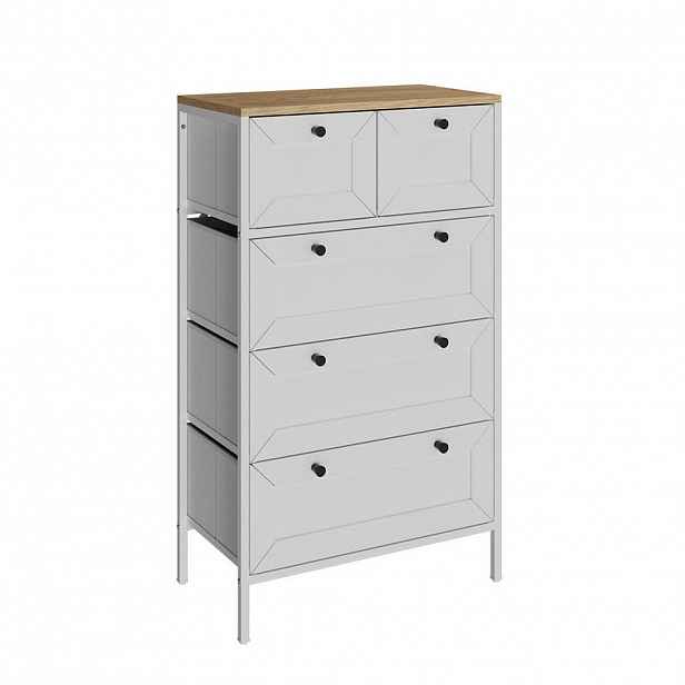 Vicco KOMODA Belaro Bílá 56 x 95 cm s 5 zásuvkami