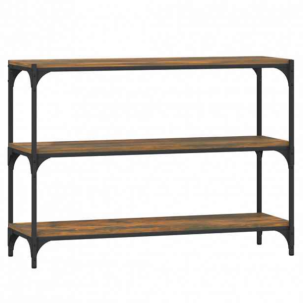 vidaXL Knihovna kouřový dub 100x33x70,5 cm kompozitní dřevo a ocel