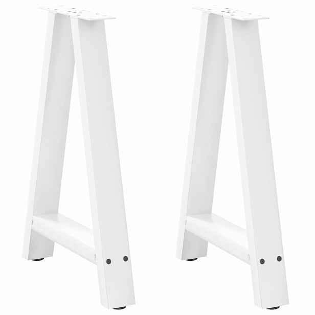 vidaXL Nohy k jídelnímu stolu ve tvaru A, 2 ks, bílé, 50 x (72-73) cm, ocel