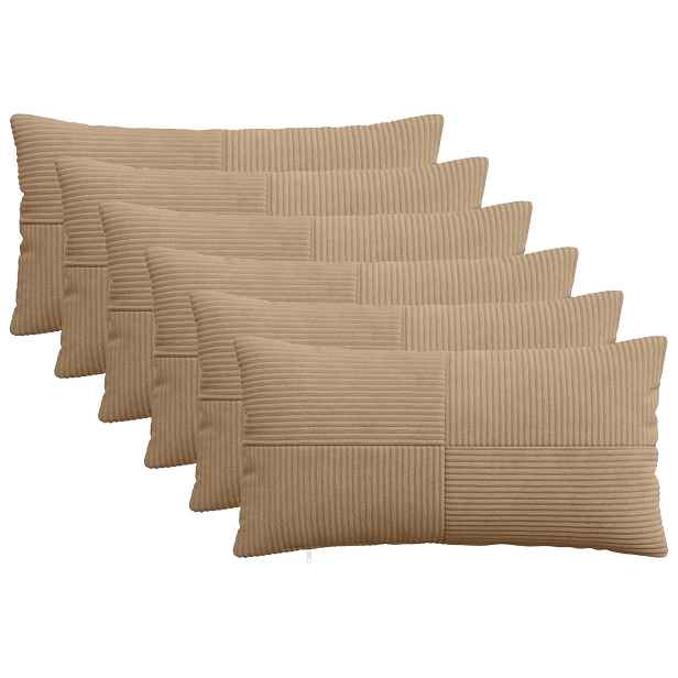 vidaXL Povlak na polštář 6 ks ALMELO Hnědá 40 x 70 cm manšestr