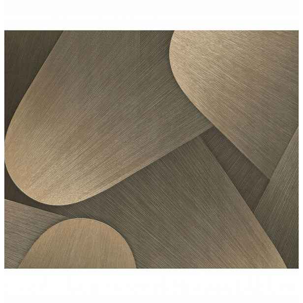 Vinylová tapeta na flizelině s geometrickými vzory, hnědá, 10 m