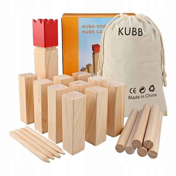 Hra Kubb Viking Schach Venkovní dřevěná zahradní křídlová hra Rodinná hra