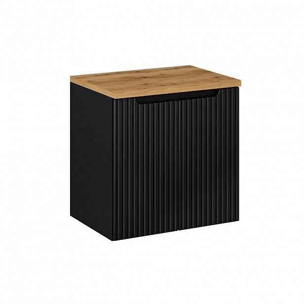 Petits-meubles SKŘÍŇKA POD UMYVADLO 60cm Riva Černá a dřevo