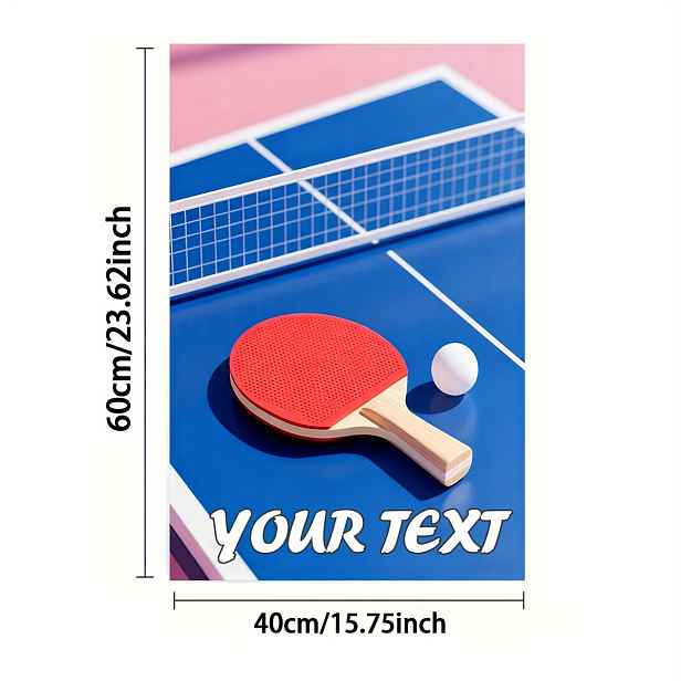 TEMU 2D Plochý, Vlastní 1 ks 2 ks, Ručník, Jednostranný Tisk, Obdélníkový 40×60 cm, 2D Pálka a Míček na Pingpong, Měkký, Pohodlný, Odolný a Bez