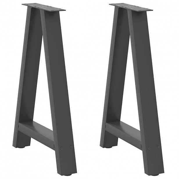 vidaXL Nohy k jídelnímu stolu ve tvaru A, 2 ks, antracitové, 50 x (72-73) cm, ocel