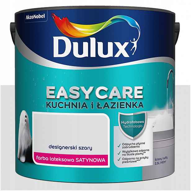 Barva na stěny Dulux EasyCare Kuchyň a koupelna Designová šedá 2,5 L