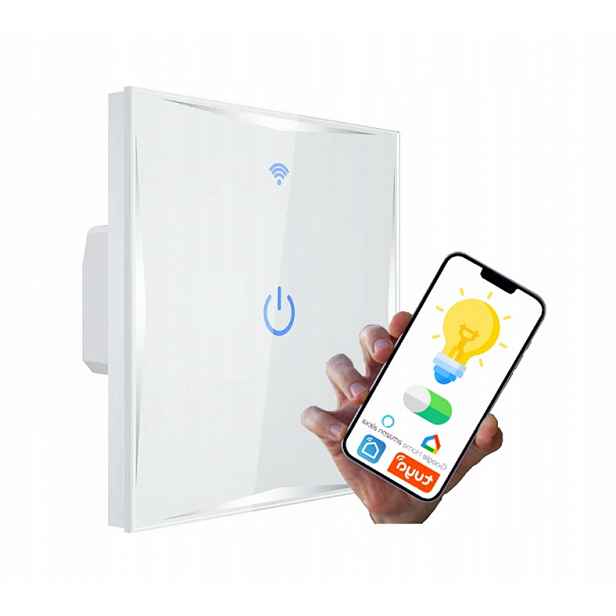 Jednopólový Led Spínač Světla Premium Smart Wifi Skleněný Dotykový