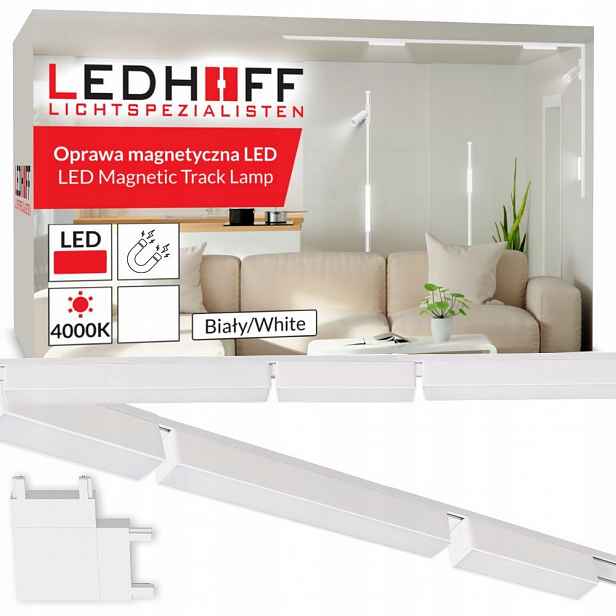 Kolejnice magnetická lišta 2m 6x Led lampa lineární osvětlení Bílá