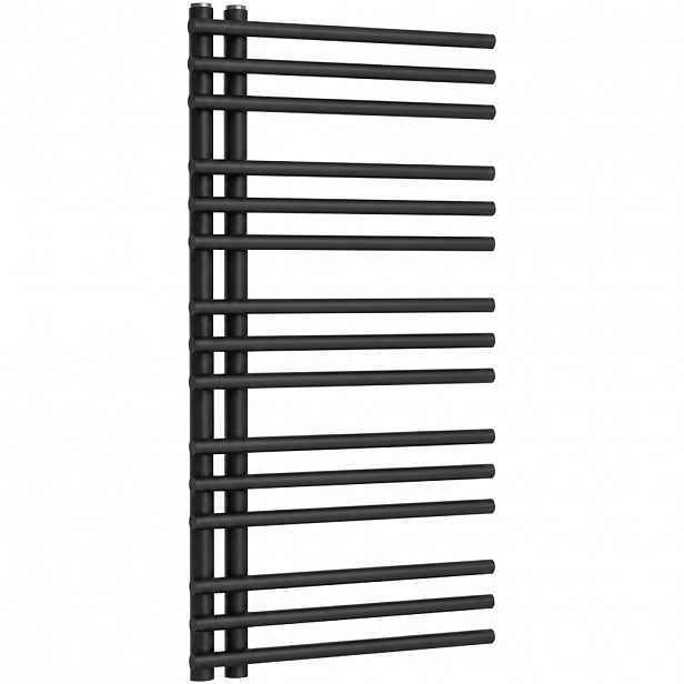 Koupelnový radiátor Burke - L/P - asymetrické připojení 50mm - 359 W - černá matná - 1000x500 mm