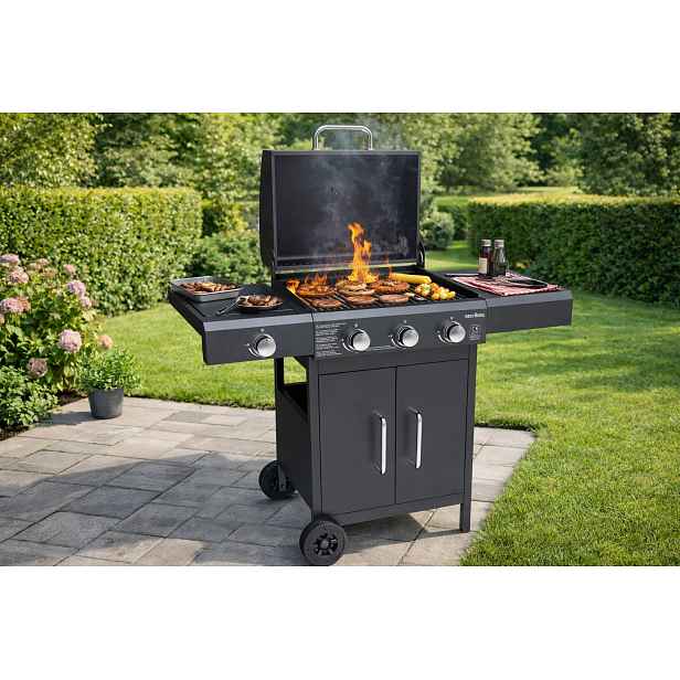 Plynový gril BestBerg BBBQ-27SB / 4 hořáky / 11,6 kW / černá