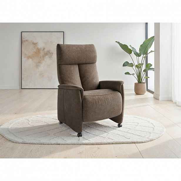 Sit & More RELAXAČNÍ KŘESLO, textil, hnědá