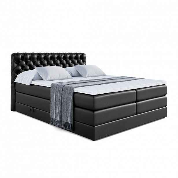 ALTDECOR POSTEL boxspring BOXI8 KING – 200 x 200 – H3/H4 – vysoce lesklá černá