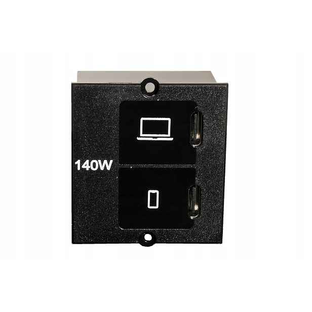 Bachmann Modul 37x40 zdroj 3x Usb C, 140W, Pd, černý (BM0021867)