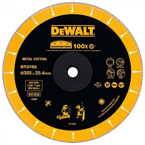 DeWALT - Diamantový řezný kotouč 355x25,4 mm DT3752