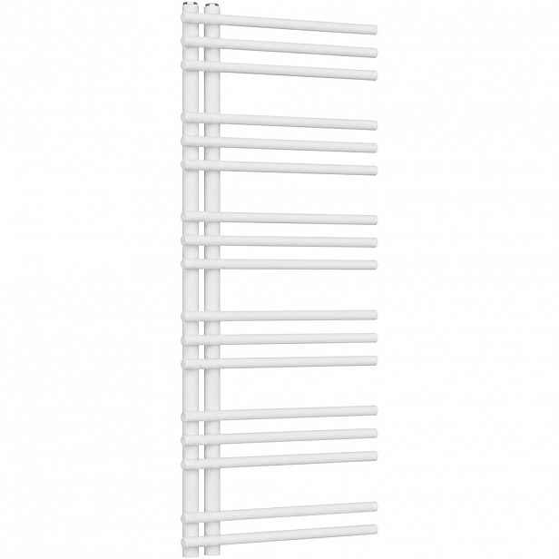Koupelnový radiátor Burke - L/P - asymetrické připojení 50mm - 430 W - bílá lesklá - 1200x500 mm
