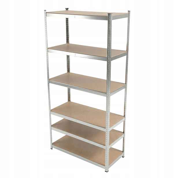Regál Met. Přítlačný, 6 Polovin, 222×110×50, 175 Kg, Pozinkovaný, Kovový Snap-in,