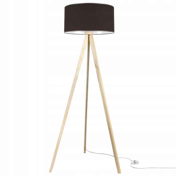 Stojací Lampa Trojnožková S Stínítkem, Hnědá, Pevná, Do Ložnice Obývacího Pokoje