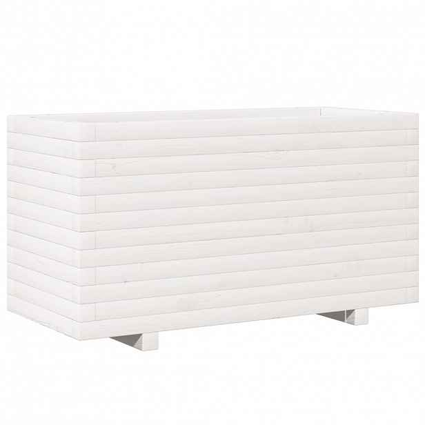 vidaXL Zahradní truhlík bílý 90 x 40 x 49,5 cm masivní borovice