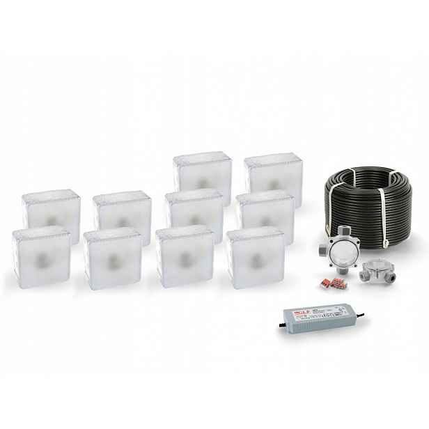 10 x Led nájezdové svítidlo 12V IP68 Bc 12x12 cm