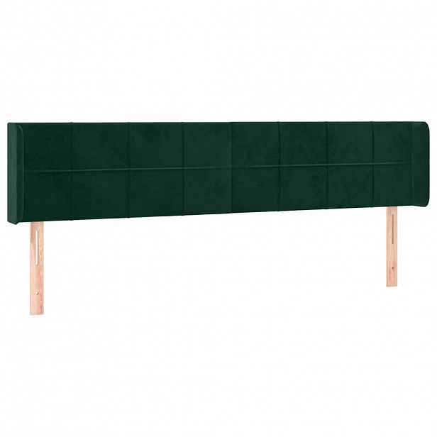 vidaXL Čelo postele typu ušák tmavě zelená 203x16x78/88 cm samet