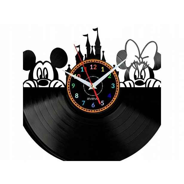 Mickey & Minnie Mouse Dekorativní Nástěnné Hodiny, Moderní Vinylová Deska