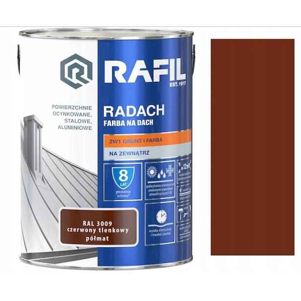 Rafil Radach Střešní Barva Červený Oxid Ral 3009 5L