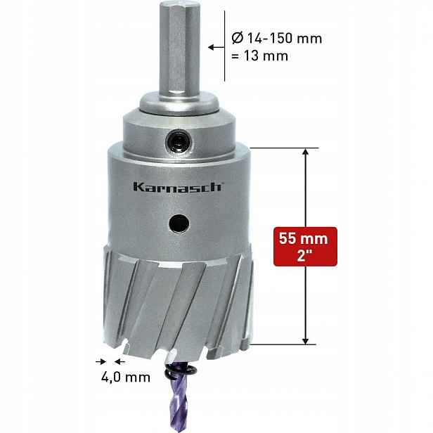 Korunkový Vrták ø 38 mm x 55 mm Power-Max Heavy Duty karbid Karnasch (201141038)