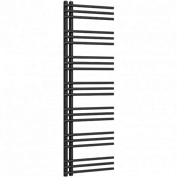 Koupelnový radiátor Burke - L/P - asymetrické připojení 50mm - 513 W - černá matná - 1500x500 mm