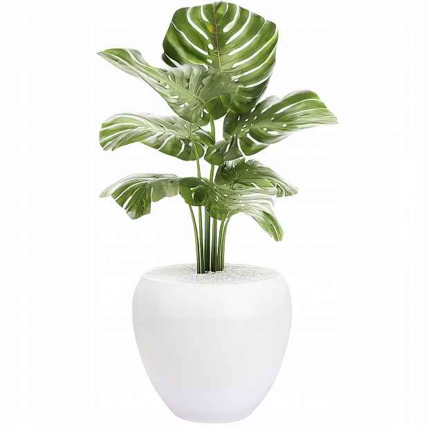 Květináč Velký 27 cm, velký, bílý, pro palmu, monstera, obal na terasu