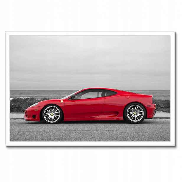 Plakáty v rámu 60x40 Červené ferrari na pláži